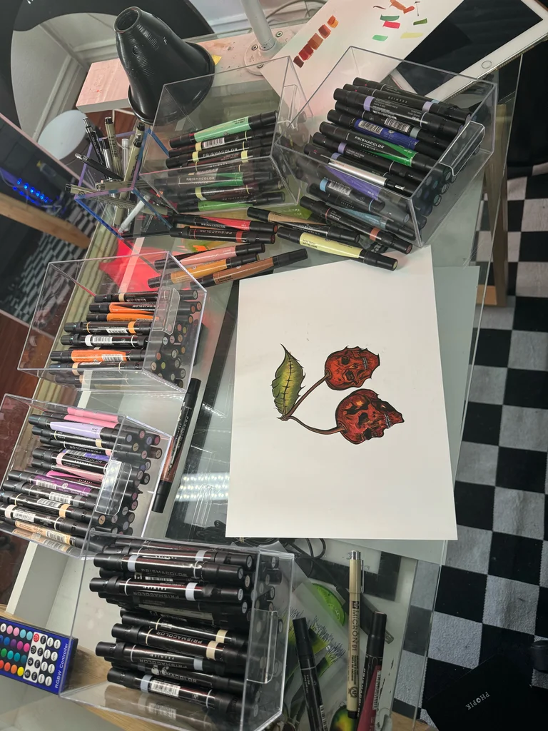 Cherry Skull | heartbep Vinyl Sticker