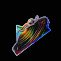Just need some space | heartbep holographic sticker