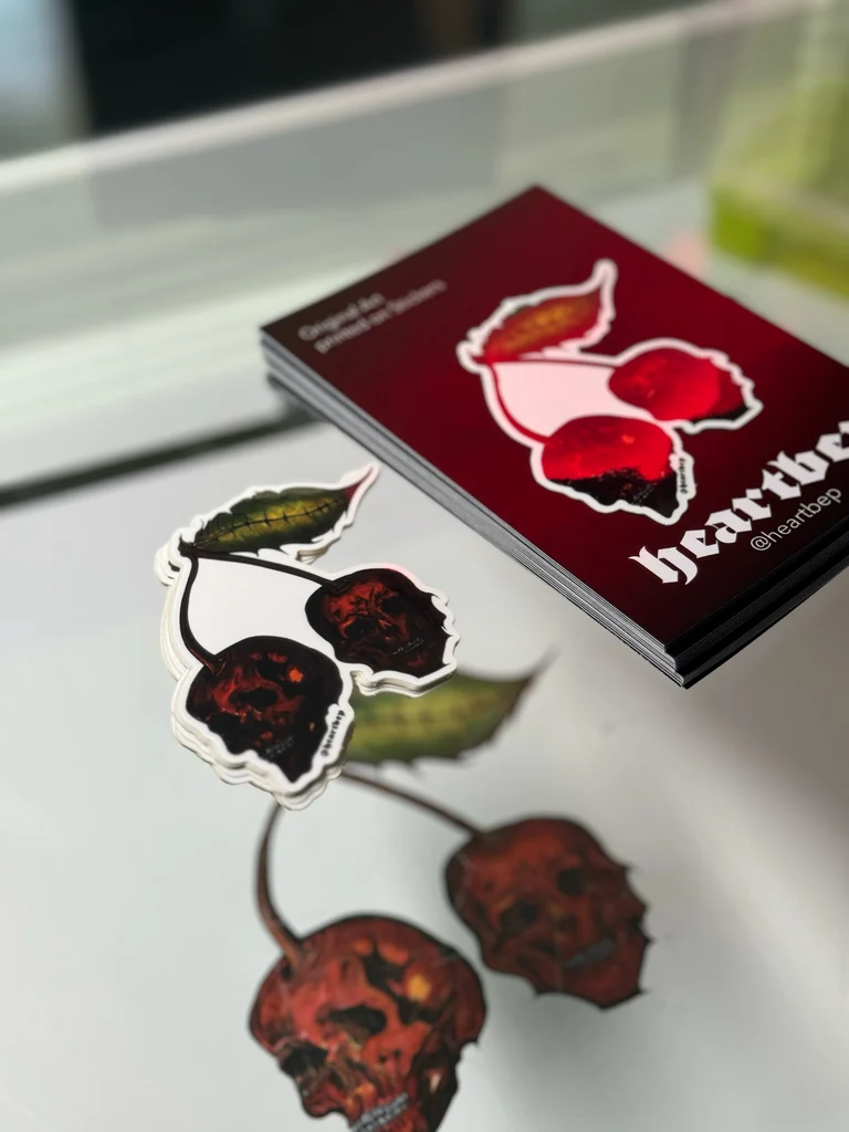 Cherry Skull | heartbep Vinyl Sticker